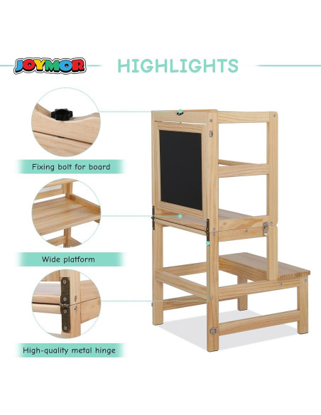 Torre de Cocina Multifuncional JOYMOR para Niños Natural Torre de Cocina Multifuncional JOYMOR para Niños Natural