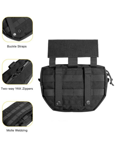 Bolsa Táctica de Caída EXCELENTE ELITE SPANKER Molle Negra