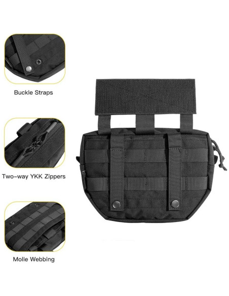 Bolsa Táctica de Caída EXCELENTE ELITE SPANKER Molle Negra Bolsa Táctica de Caída EXCELENTE ELITE SPANKER Molle Negra