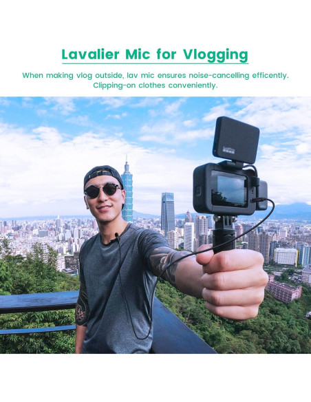 Micrófono Lavalier Weishan 1.5m para GoPro HERO11/10/9 Micrófono Lavalier Weishan 1.5m para GoPro HERO11/10/9