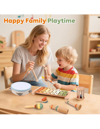 Juego de Instrumentos Musicales Montessori Uhqajd 8 en 1