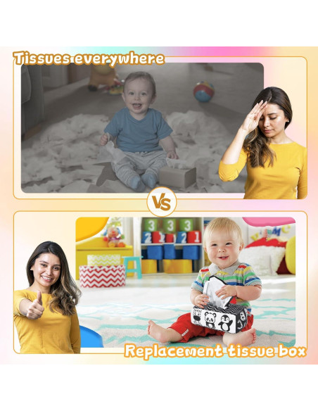 Juguete Sensorial Montessori Yeeeasy Caja de Tejido Blanco y Negro Juguete Sensorial Montessori Yeeeasy Caja de Tejido Blanco y Negro