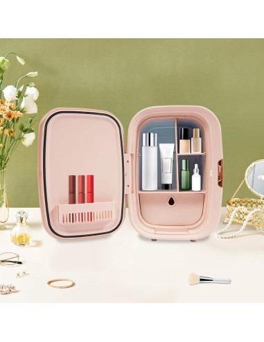 Mini Refrigerador de Belleza DYRABREST 12L Rosa Enfriamiento y Calor