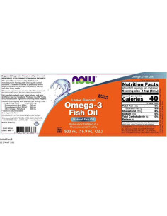 Aceite de Pescado Omega-3 NOW 500 ml Sabor Limón 2