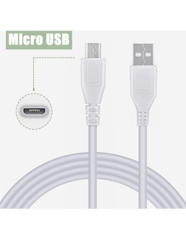 Cable de Carga Micro USB CJP-Geek 1.5m Blanco para COWIN SE7