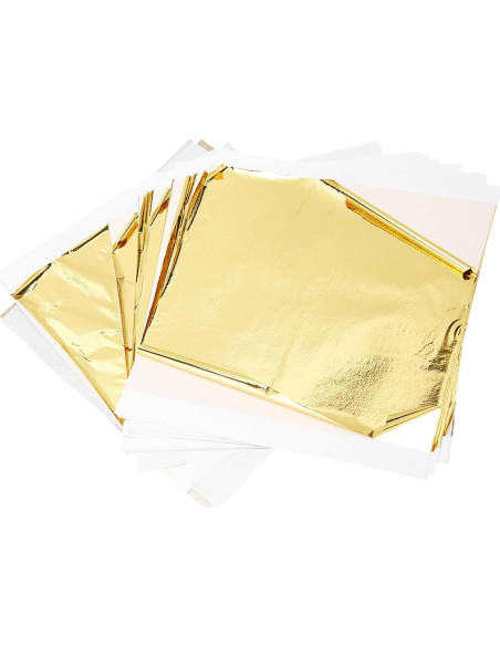Papel de Foil Dorado Grande 100pcs para Manualidades DIY Papel de Foil Dorado Grande 100pcs para Manualidades DIY