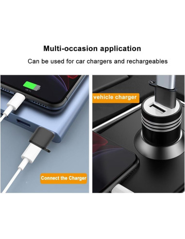 Adaptador USB a USB-C USHEMI Paquete de 2 - Cargador Tipo-C