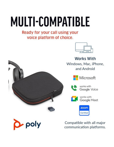 Auricular Inalámbrico Poly Voyager Focus 2 USB-C Bluetooth Estéreo