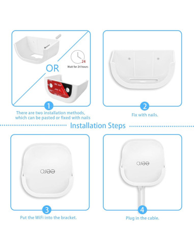 Soporte de pared HOLACA para enrutador eero 6 Wi-Fi 6 sin tornillos
