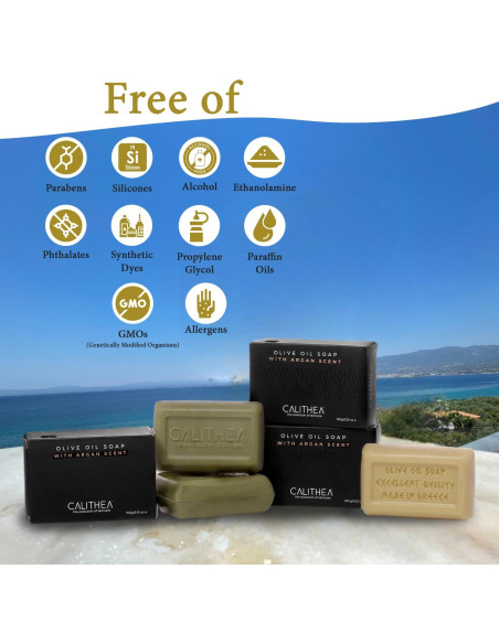 Jabón Natural Calithea 3 Pack - Aceite de Oliva y Argán 300g Jabón Natural Calithea 3 Pack - Aceite de Oliva y Argán 300g