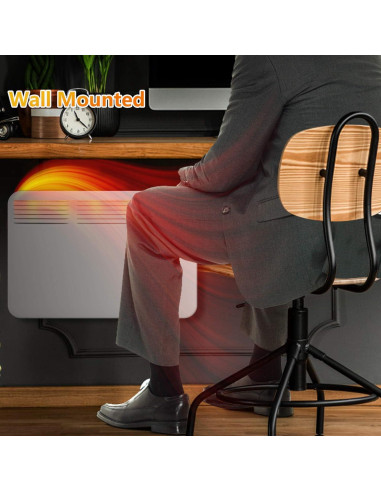 Calentador Eléctrico LUCKYERMORE 1000W Montable en Pared/Suelo