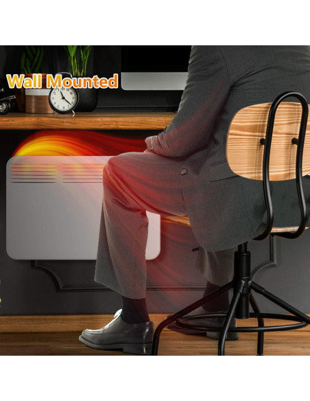 Calentador Eléctrico LUCKYERMORE 1000W Montable en Pared/Suelo Calentador Eléctrico LUCKYERMORE 1000W Montable en Pared/Suelo