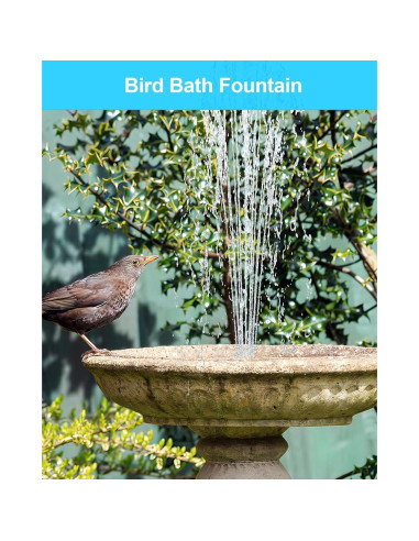 Fuente de Agua Solar Biling 3.5W para Baño de Aves y Jardín