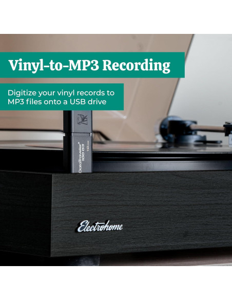 Reproductor de Vinilo Inalámbrico Electrohome Montrose Negro Reproductor de Vinilo Inalámbrico Electrohome Montrose Negro