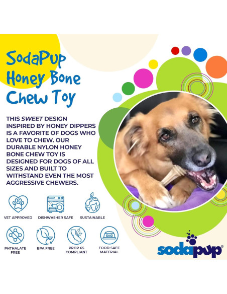Juguete para Masticar SodaPup Hueso de Miel Grande 15.88cm Juguete para Masticar SodaPup Hueso de Miel Grande 15.88cm