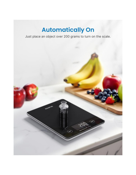 Báscula Digital de Cocina RENPHO 10kg, Vidrio Negro, Nutricional Báscula Digital de Cocina RENPHO 10kg, Vidrio Negro, Nutricional