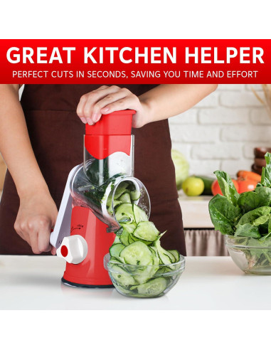Rallador de Queso Hearthly con 3 Cuchillas Intercambiables