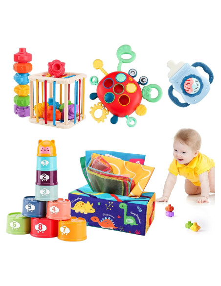Juguetes Montessori para Bebés 6-18 Meses SC - 5 en 1 Juguetes Montessori para Bebés 6-18 Meses SC - 5 en 1