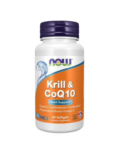 Suplemento de Krill y CoQ10 NOW 60 Gelatinas Blandas Omega-3
