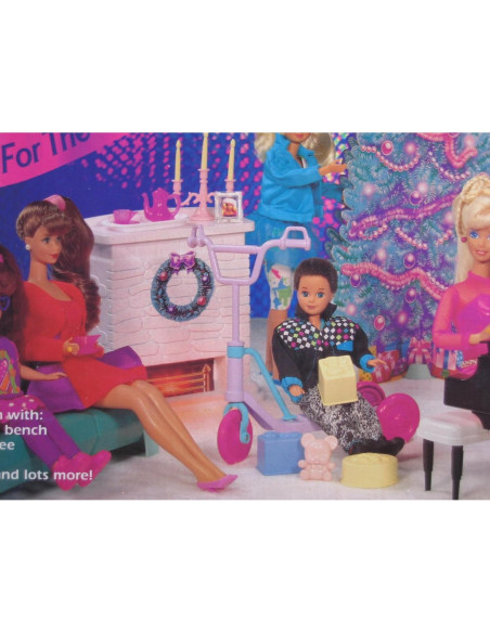 Juego Barbie Hogar para las Vacaciones con Árbol y Adornos Juego Barbie Hogar para las Vacaciones con Árbol y Adornos