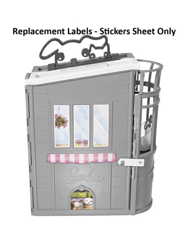 Hoja de Etiquetas de Reemplazo Barbie FBR36 - Stickers Mascotas