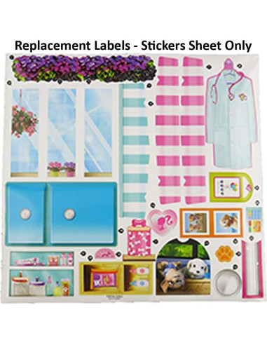 Hoja de Etiquetas de Reemplazo Barbie FBR36 - Stickers Mascotas