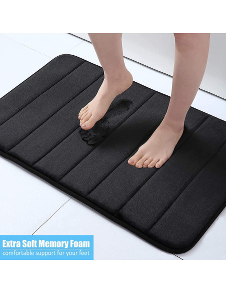 Alfombrillas de Baño RUN HELIX 3 Piezas Espuma Memoria Negro Alfombrillas de Baño RUN HELIX 3 Piezas Espuma Memoria Negro