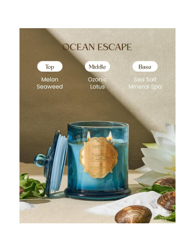 Vela Aromática M&SENSE OceanEscape 360g Soja Natural 75h