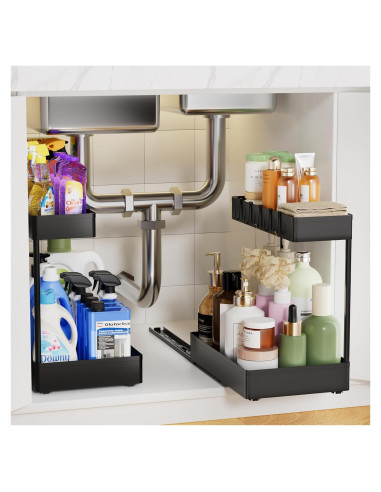 Organizador Bajo Fregadero Creahaus 2 Niveles 2 Pack Metal