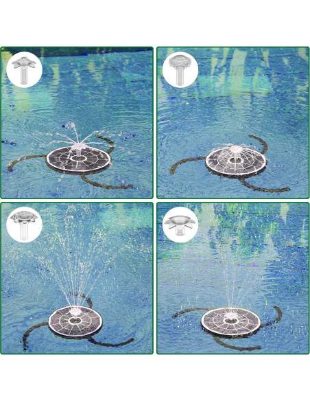 Fuente de Agua Solar AISITIN 3.7W con Soporte y Boquillas Fuente de Agua Solar AISITIN 3.7W con Soporte y Boquillas