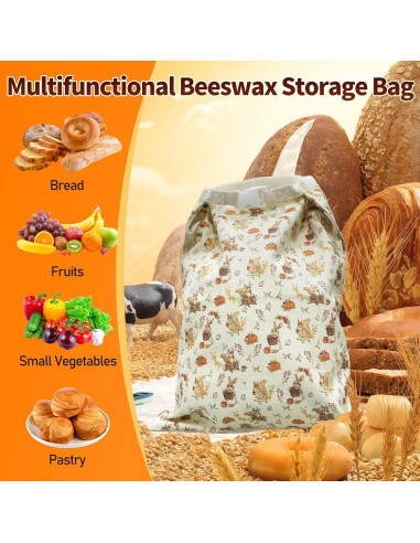 Bolsas de Pan de Cera de Abeja Omndpou 33x43 cm Vintage