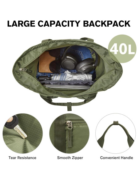 Mochila Plegable Impermeable G4Free 40L Verde Militar Mochila Plegable Impermeable G4Free 40L Verde Militar
