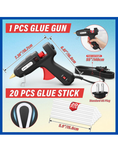 Pistola de Pegamento Caliente DIYSELF 60/100W con 20 Barras