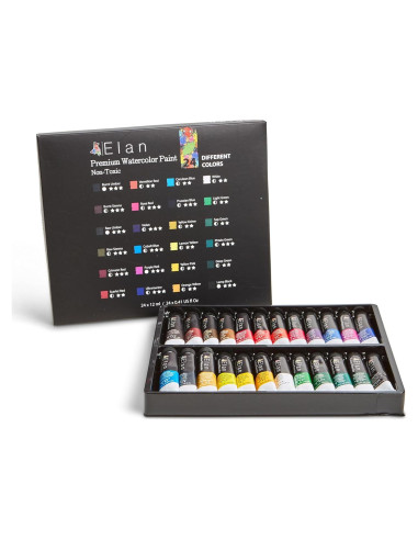 Juego de Pintura Acuarela Profesional Elan 24 Tubos 11.8ml No Tóxicos