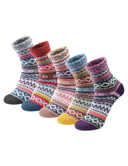 5 Pares de Calcetines de Lana para Mujeres - Cálidos y Acogedores 5 Pares de Calcetines de Lana para Mujeres - Cálidos y Acogedores