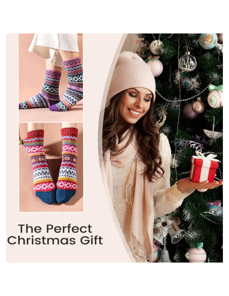 5 Pares de Calcetines de Lana para Mujeres - Cálidos y Acogedores 5 Pares de Calcetines de Lana para Mujeres - Cálidos y Acogedores