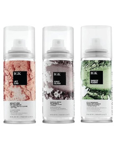 Conjunto de Champú Seco IGK - 3 x 56.7 g - Detox, Jet Lag, Vuelo Directo