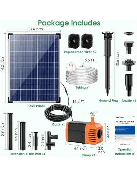 Bomba de Fuente Solar Antfraer 25W para Jardín y Estanque Bomba de Fuente Solar Antfraer 25W para Jardín y Estanque