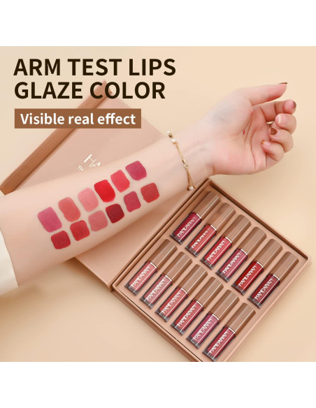 Set de Labios Mate Líquido BAISEN DIARY 12 Colores Estilo Libro Set de Labios Mate Líquido BAISEN DIARY 12 Colores Estilo Libro