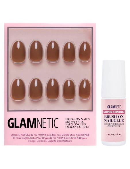 Glamnetic Uñas Postizas Cortas Ovaladas Marrón Chocolate - Kit 30 Uñas Glamnetic Uñas Postizas Cortas Ovaladas Marrón Chocolate - Kit 30 Uñas