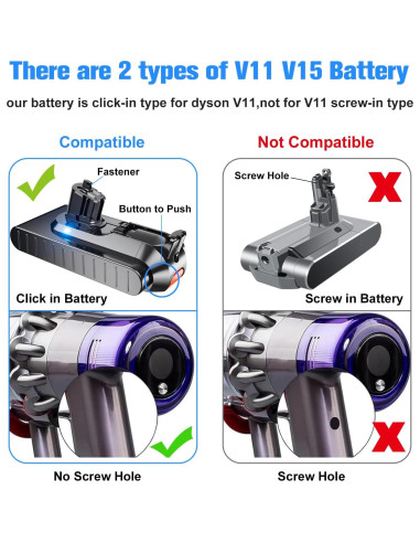 Batería Recargable Litio 25.2V 7000mAh JUNWOOD para Dyson V11 V15