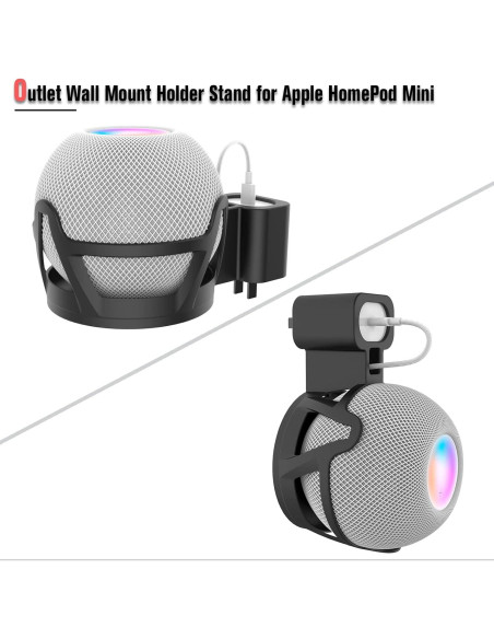 Soporte de Pared para Apple HomePod Mini HeyMoonTong Negro Soporte de Pared para Apple HomePod Mini HeyMoonTong Negro