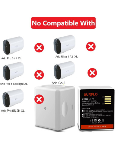 Paquete de 2 Baterías Recargables Arlo BURFLO 4800mAh