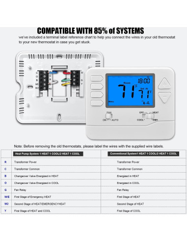Termostato Suuwer S721 Bomba de Calor No Programable 2H/1C