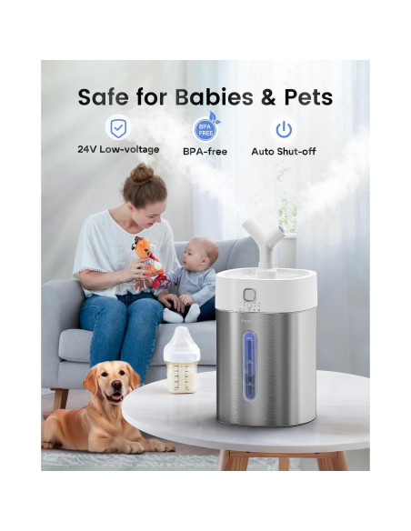 Humidificador Ultrasonido Feekaa 4L Acero Inoxidable 500ft Humidificador Ultrasonido Feekaa 4L Acero Inoxidable 500ft