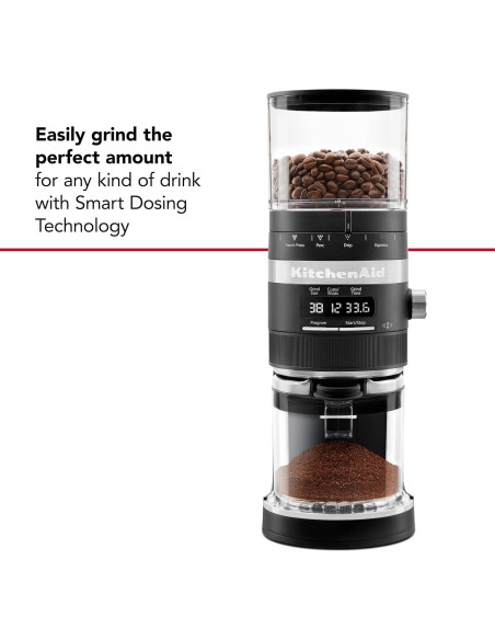 Molino de Café KitchenAid KCG8433 Negro Mate 283g Molino de Café KitchenAid KCG8433 Negro Mate 283g