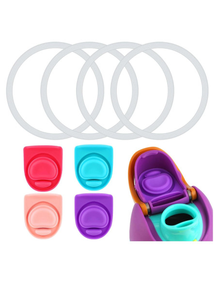 4 Tapones y Círculos de Sello Silicona PEUTIER para Botellas Owala 4 Tapones y Círculos de Sello Silicona PEUTIER para Botellas Owala