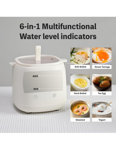Cocedor de Huevos Eléctrico Meedome 6-en-1 Acero Inoxidable