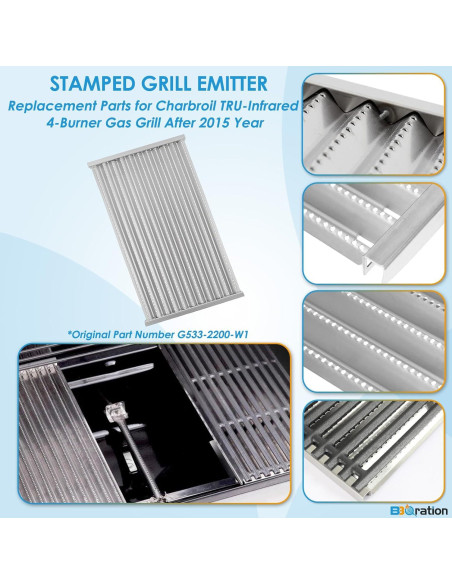 Emisores de Acero Inoxidable 17" Charbroil G533-2200-W1 Emisores de Acero Inoxidable 17" Charbroil G533-2200-W1