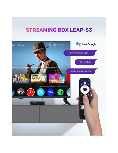 Receptor de Medios Streaming Strong S3 UHD 4K con Chromecast